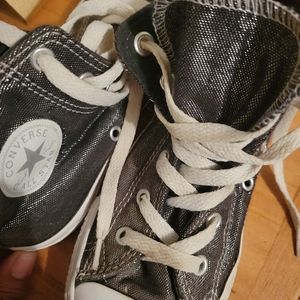 Converse size 1 girls Chuck Taylor Grey shimmer.